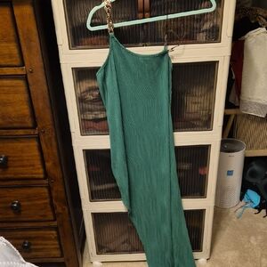 Zaful Teal Gathered Dress